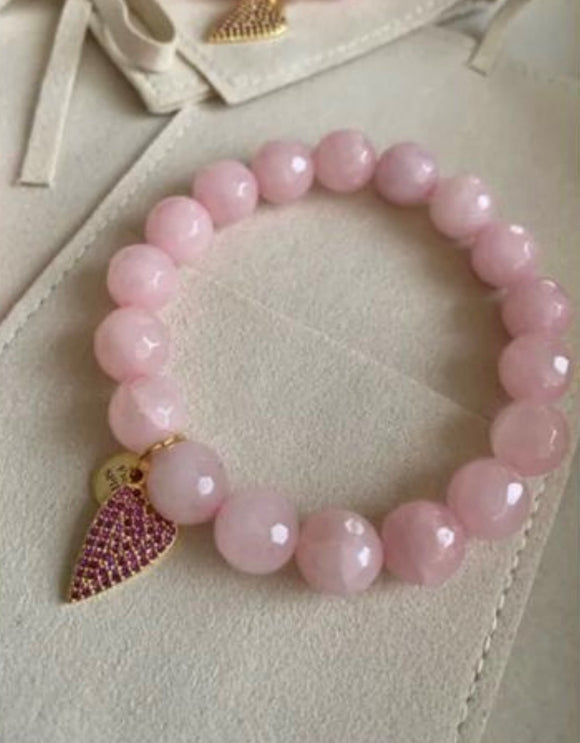 FREE SPIRIT Rose Quartz Heart Bracelet