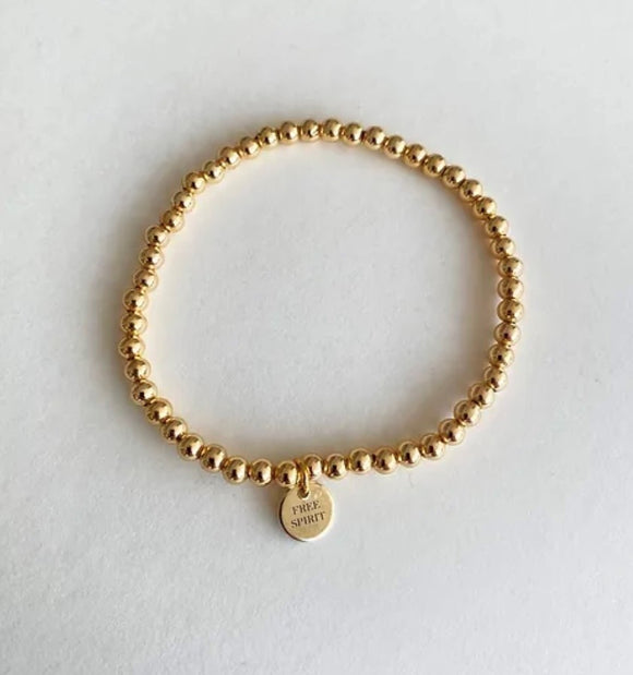 FREE SPIRIT Essential 3mm, 18k plated gold bracelet