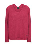 MOS MOSH - Thora V-Neck Knit, Pink Peacock