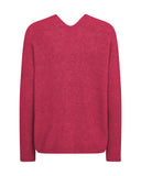 MOS MOSH - Thora V-Neck Knit, Pink Peacock