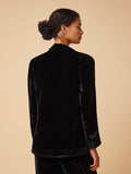 BY IRIS - Kiera Silk Velvet Blazer, Black