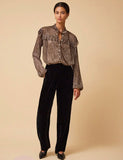 BY IRIS - Imae Frill Lurex Blouse, Bronze