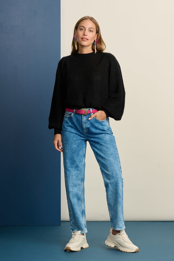POM AMSTERDAM - Eline Straight Jeans, Mid Blue