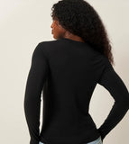 STRIPE & STARE - Long Sleeve Layering Top, Black