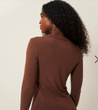 Stripe & STARE - Long Sleeve Layering Top, Chocolate