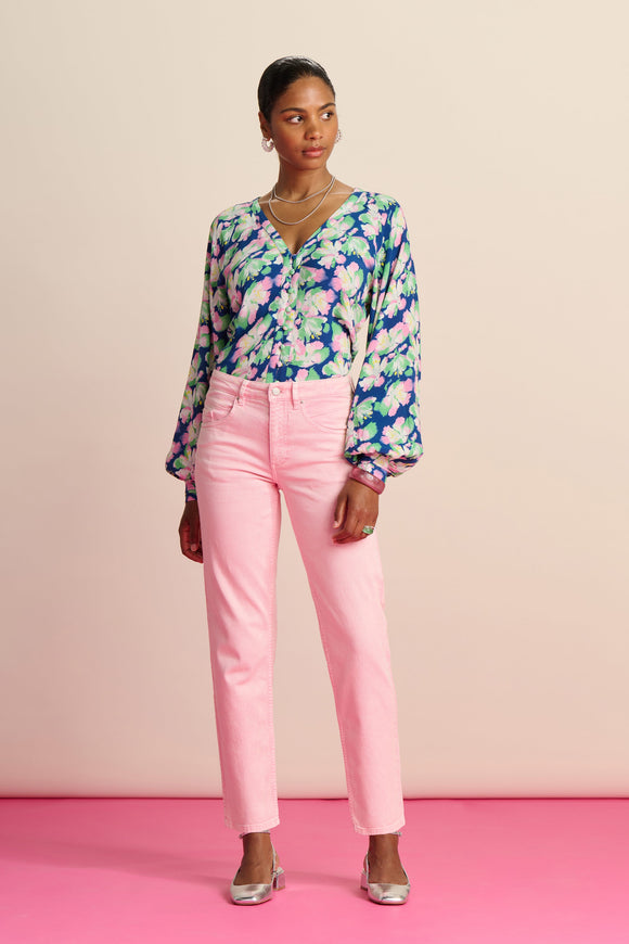 POM AMSTERDAM - Elli Straight Jeans, Blooming Pink