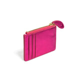 BELL & FOX - Lia Leather Card Purse, Fuschia Metallic