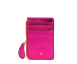 BELL & FOX - Lia Leather Card Purse, Fuschia Metallic