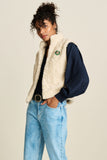 POM AMSTERDAM - Teddy Love Gilet, Ecru