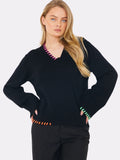 WHISPR - Parker Plait V Neck Sweater