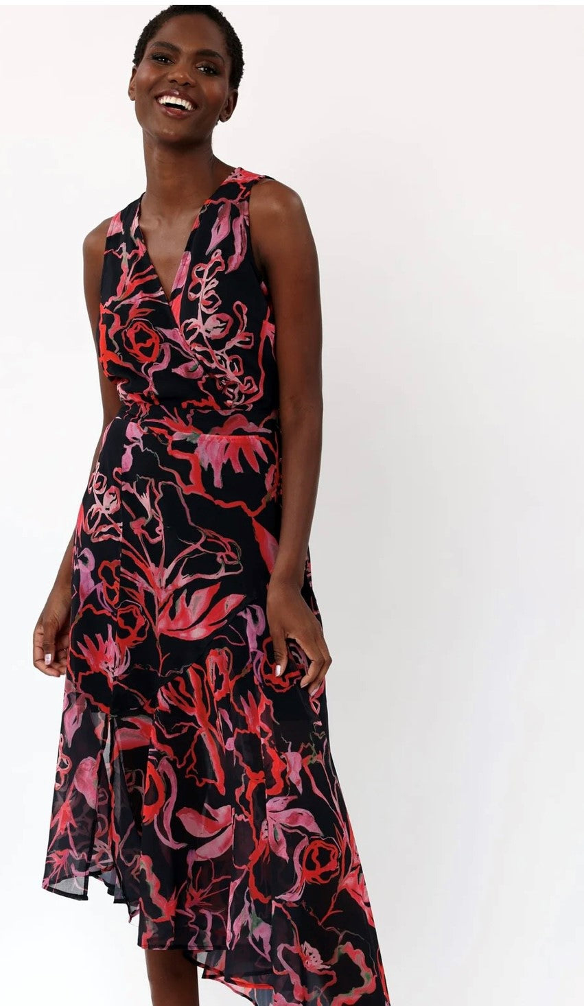 RELIGION Amber Poppy Red Dress Fabric Boutique