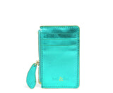 BELL & FOX - Lia Leather Card Purse, Emerald Metallic
