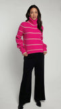 NOOKI Chiara Knitted Stripe Jumper, Pink