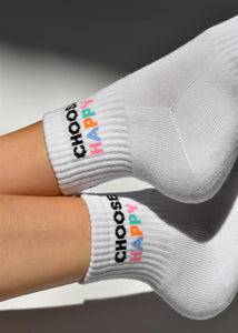 Soxygen CHOOSE HAPPY Mini Sock (White)