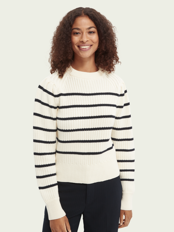 Scotch & Soda Puff-Sleeved Breton Jumper