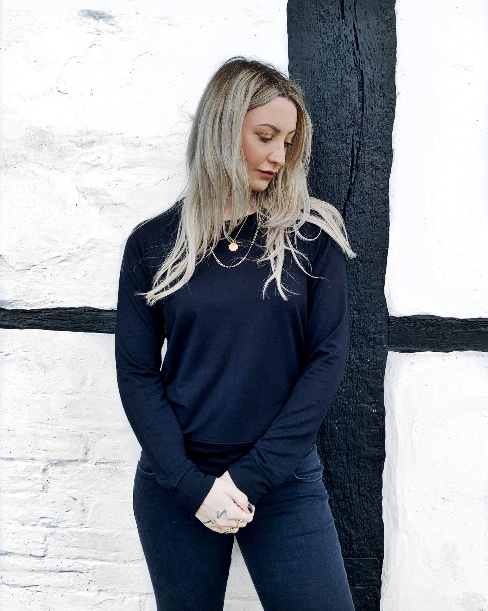 Stripe Stare Sweatshirt Black