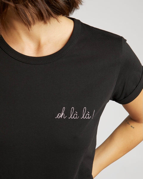 Maison Labiche Oh La La Black T Shirt Fabric Boutique